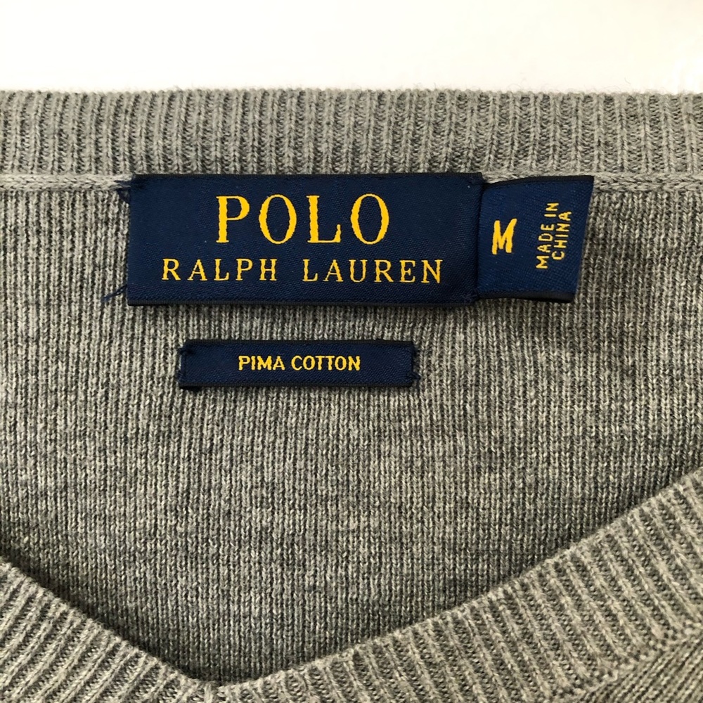 Men’s Polo Pima cotton v-neck sweater